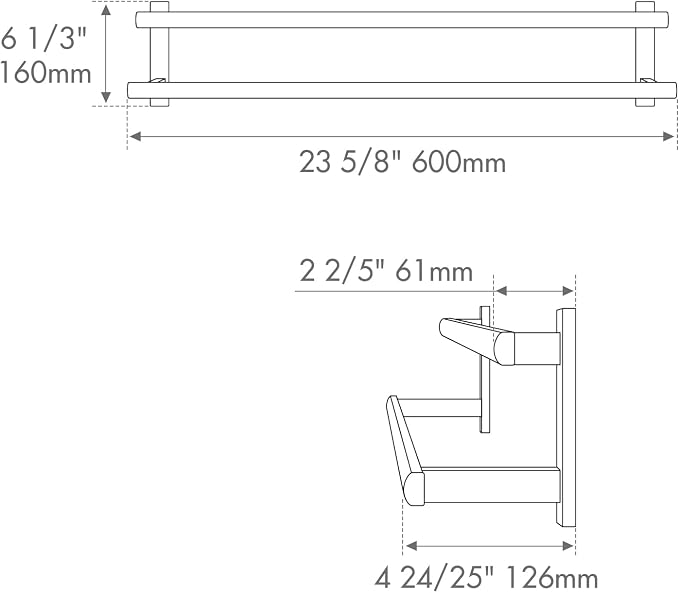 BAGNOLUX Double Towel Bar, SUS304 Towel Racks - Image 3