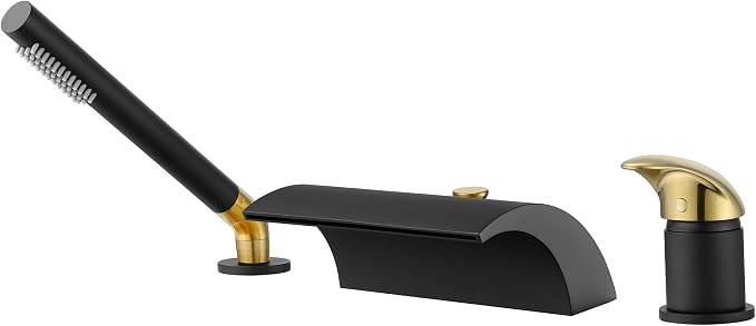 SUMERAIN Waterfall Roman Tub Faucet Deck Mount Bathtub Faucet Brass Tub Filler by SUMERAINFAUCETS