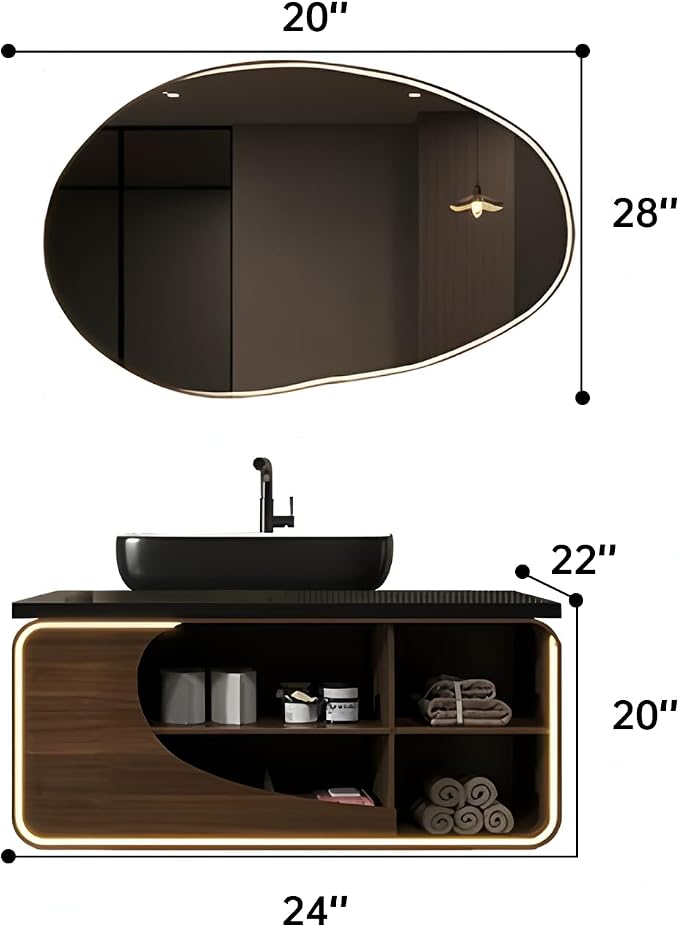 Single Sink Bathroom Vanity, Floating Modern Vanities - Image 2