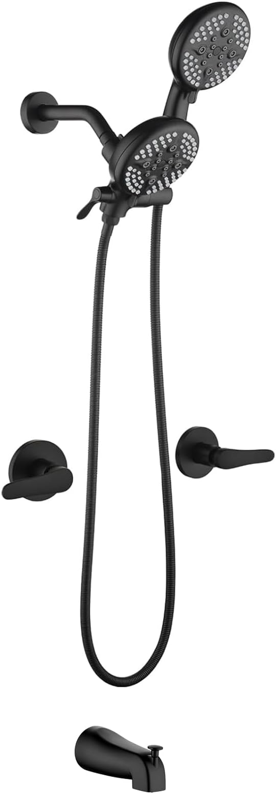 2 Handles Tub Shower Faucet Set Shower System by SHAMANDA