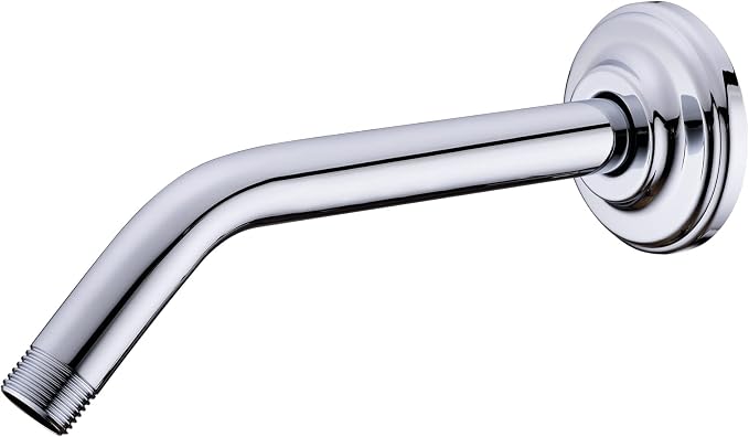 9 Inch Angled Shower Arm with Flange, Wall-Mounted Heavy Duty Stainless Steel by DIKUROOMS