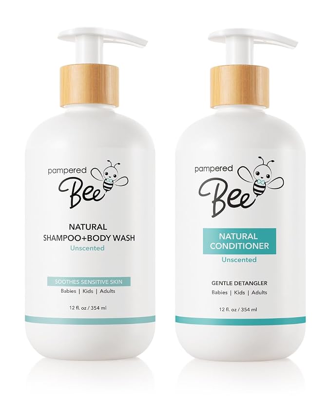 Shampoo & Body Wash + Conditioner Combo Set All Natural Formula by PamperedBee