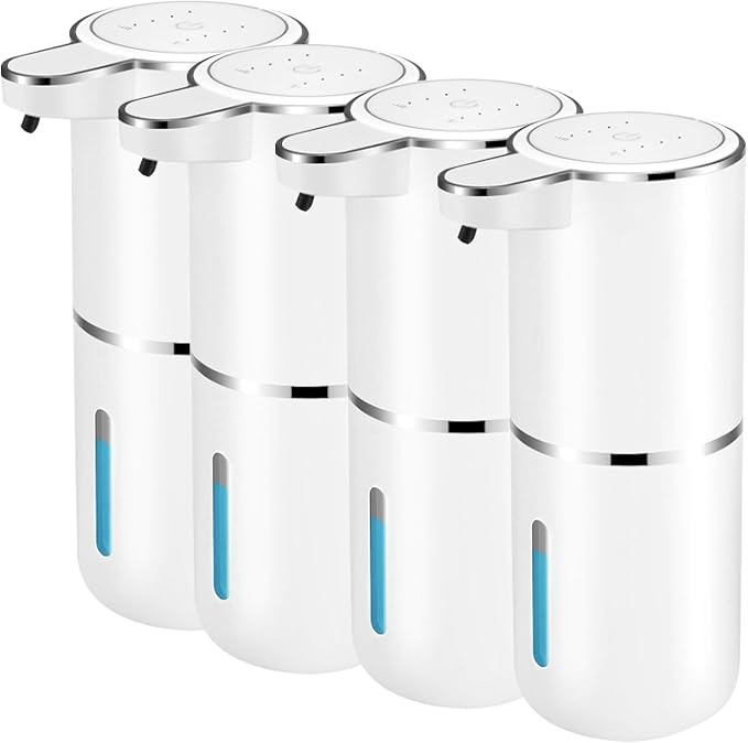 4 Pack Automatic Soap Dispensers, 12.8oz/380ml USB Touchless Automatic Foaming by VZZNN