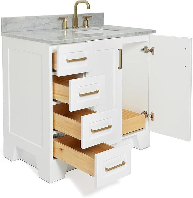 ARIEL Taylor 37 Inch White Bathroom Vanity - Image 2