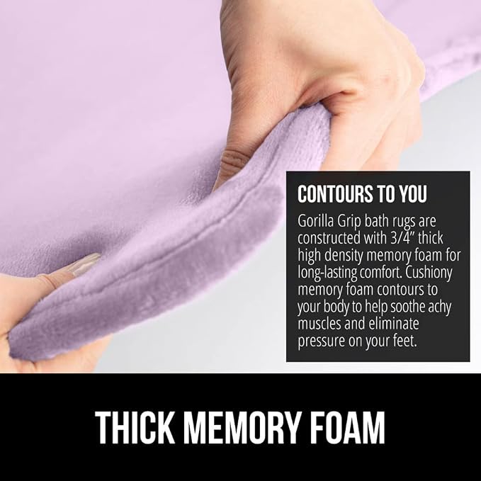 GORILLA GRIP Memory Foam Bath Mat, Soft Absorbent Velvet Bathroom Mats - Image 4