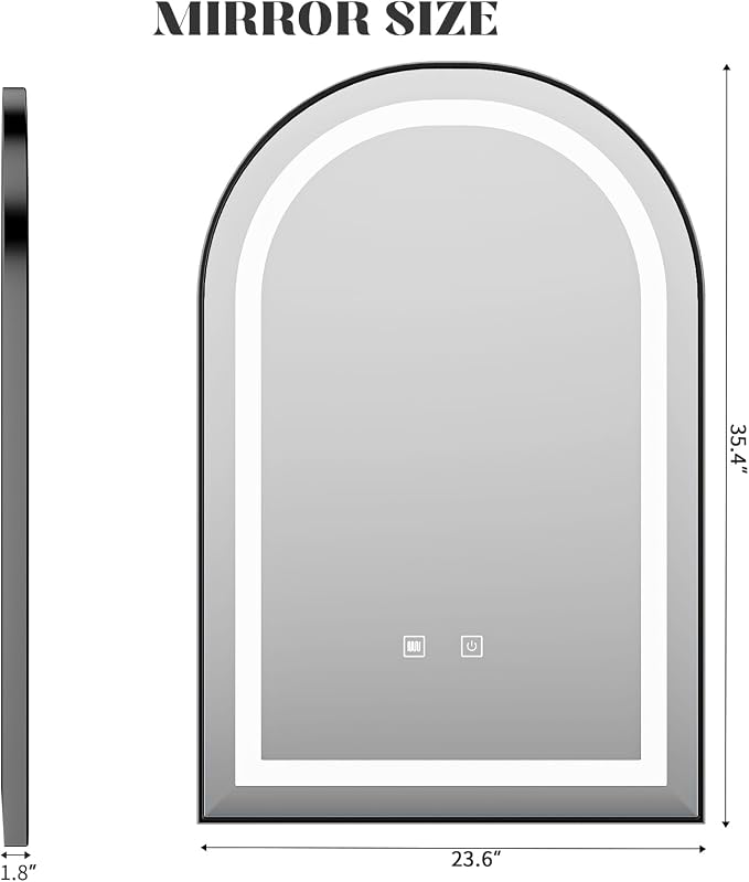 LED Bathroom Mirrors with Lights, 3 Colors Dimmable, Wall Mounted Lighted - Image 4