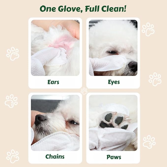 20-Pack Extra Thick Pet Cleaning Glove Wipes - Image 4
