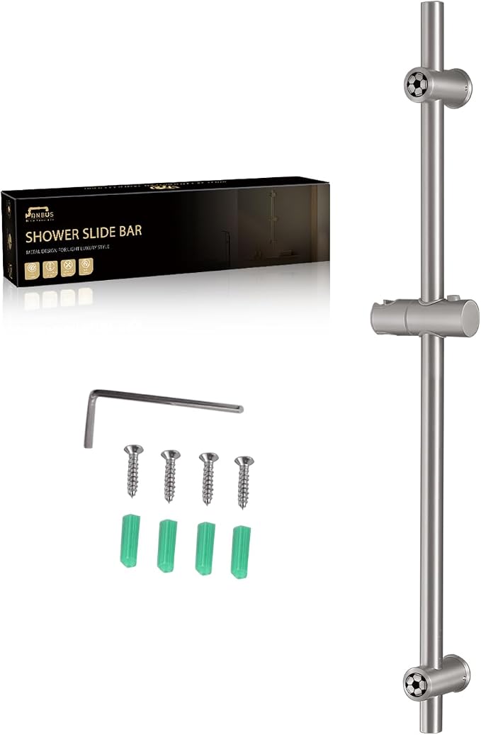 Brushed Nickel Shower Slide Bar 32 Inch by Vanbus