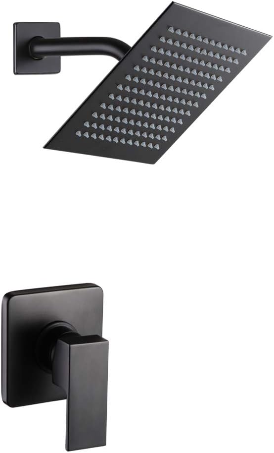 POP SANITARYWARE Matte Black Shower Faucet Set, Bathroom Rainfall Shower System by POPSANITARYWARE