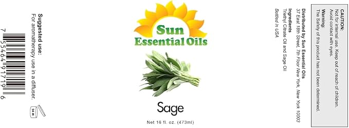 Sun Essential Oils – Sage Essential Oil 16 oz - Image 2