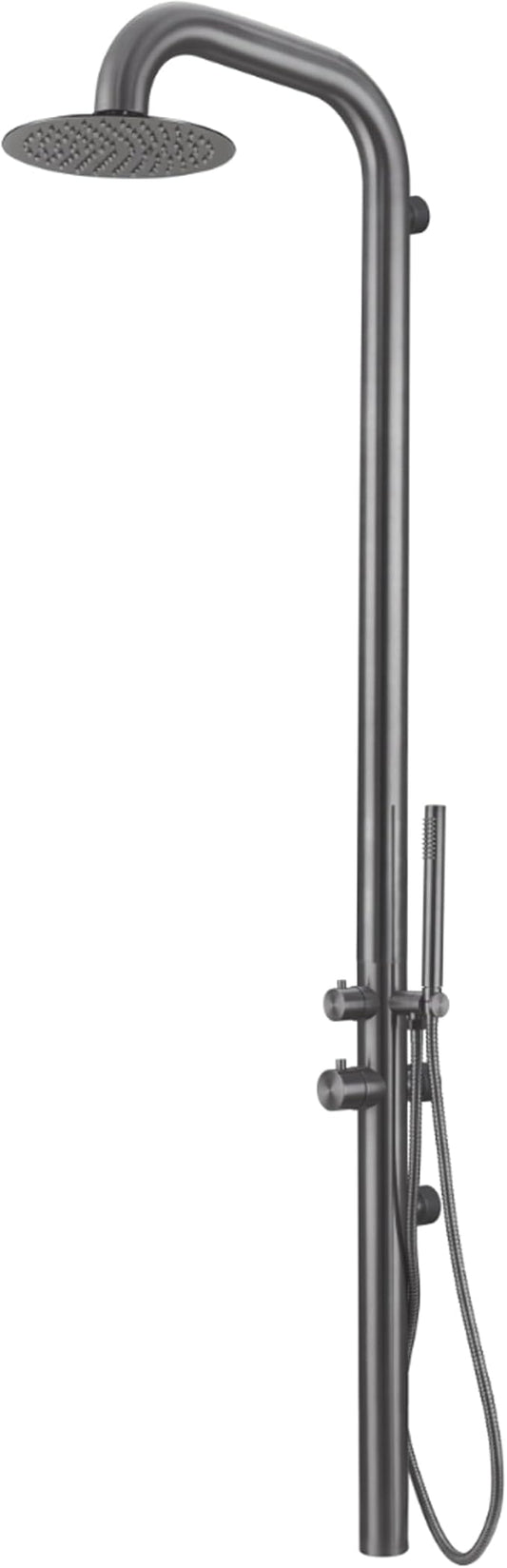 HEATGENE Outdoor Shower with Body Jets and Handheld, Wall-Mounted Shower Head by HEATGENE
