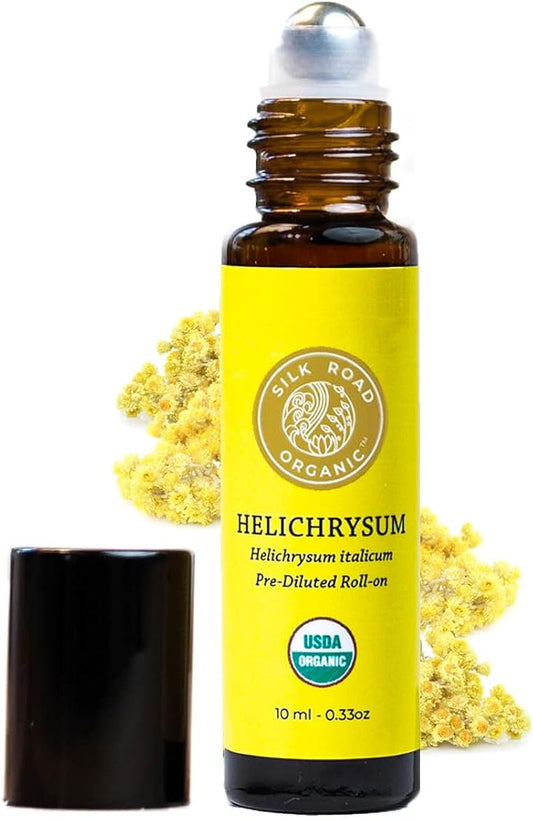 Silk Road Organic Helichrysum Italicum Essential Oil Roll On, 100% Pure USDA by SILKROADORGANIC