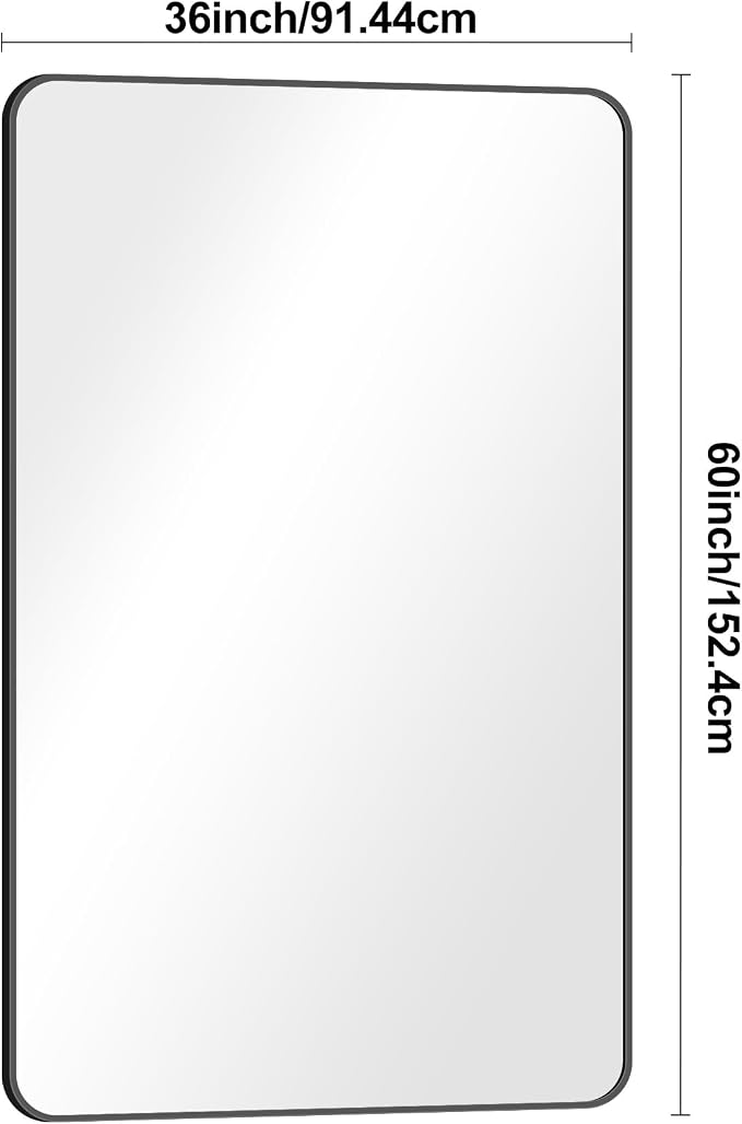 BONEWEI 60x36 inch Large Bathroom Mirror, Wall Mounted Bathroom Frame Vanity - Image 7
