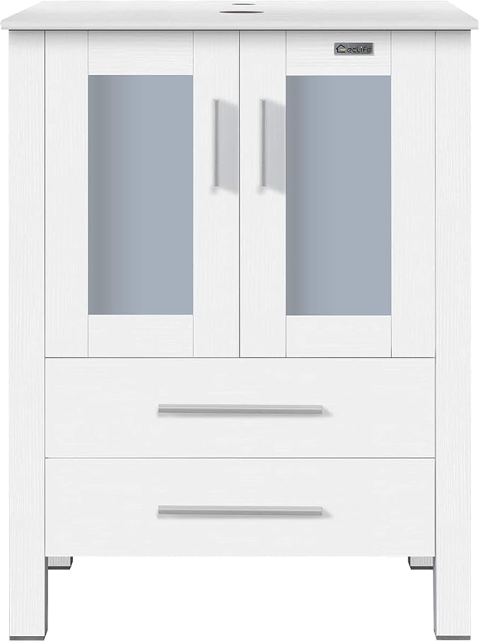 eclife 24" Modern Bathroom Vanity Sink Combo Freestanding Cabinet - Image 7