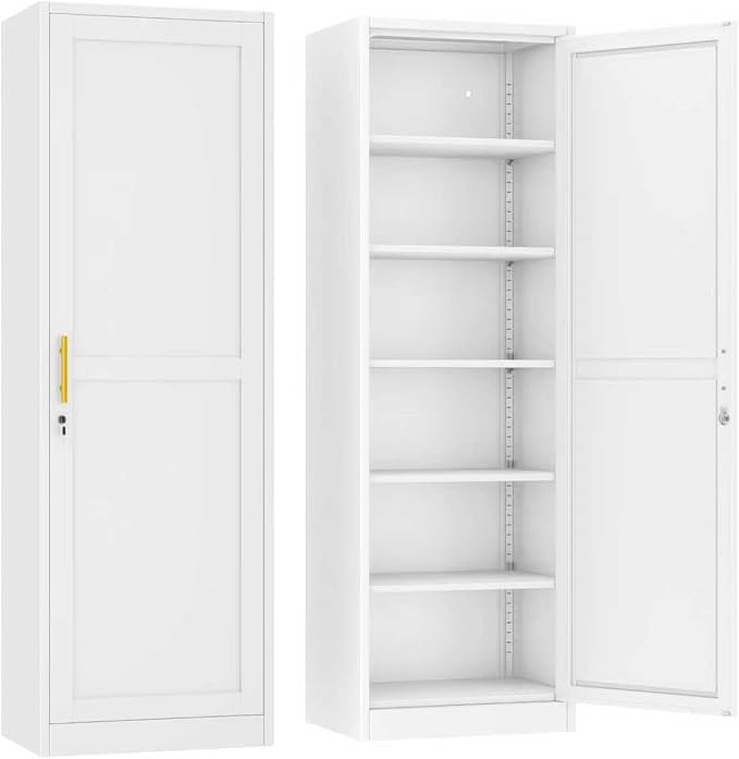 Metal Locker Tall Narrow Storage Cabinet, Gym Home Office, Entryway and Hallway by Ckzbx