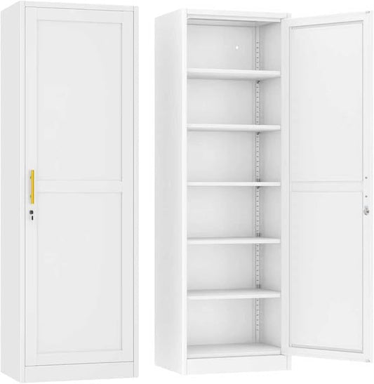 Metal Locker Tall Narrow Storage Cabinet, Gym Home Office, Entryway and Hallway by Ckzbx