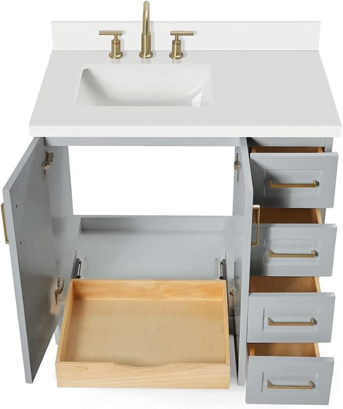 ARIEL 37" Grey Bathroom Vanity - Image 7
