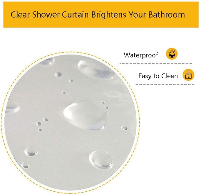 AooHome Long Shower Liner, Bottom Magnets, Heavy Duty, Water Repellent - Image 7