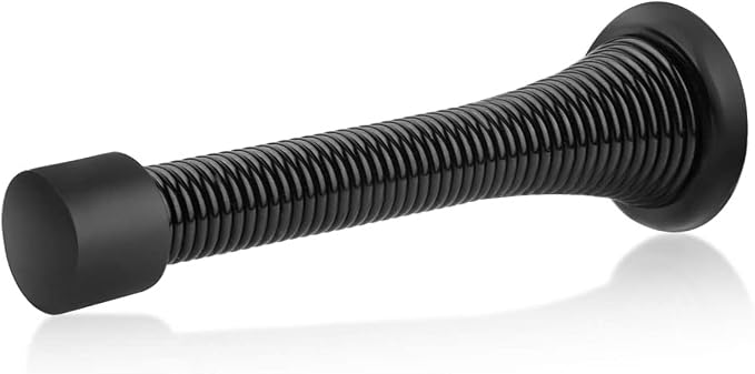 HOMOTEK 36 Pack Black Spring Door Stops, 3-1/8" Heavy Duty Door Stop by HOMOTEK