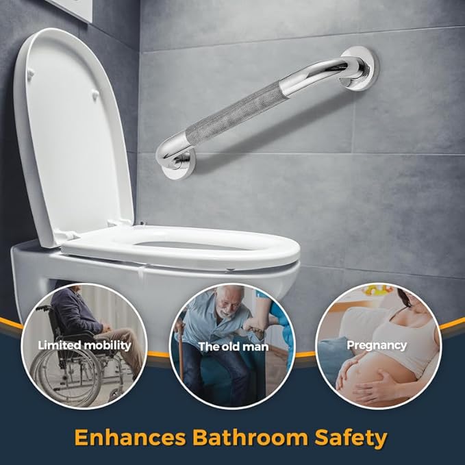 Grab Bars for Shower, 2 Pack 16-Inch Anti Slip Shower Handles for Elderly - Image 2