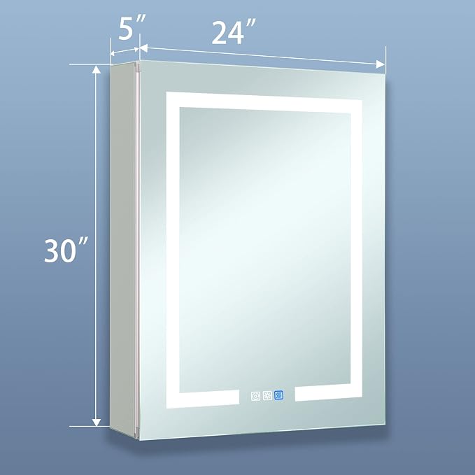 GroGro LED Lighted Bathroom Medicine Cabinet - Image 2