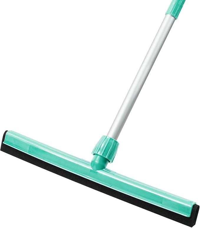18" Floor Squeegee with 43" Adjustable Aluminum Handle Light Duty Magic Broom by Bryquelin
