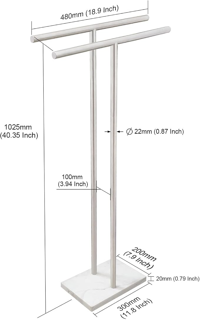 40.3 Inch Standing Towel Rack Bath Sheet Holder - Image 2