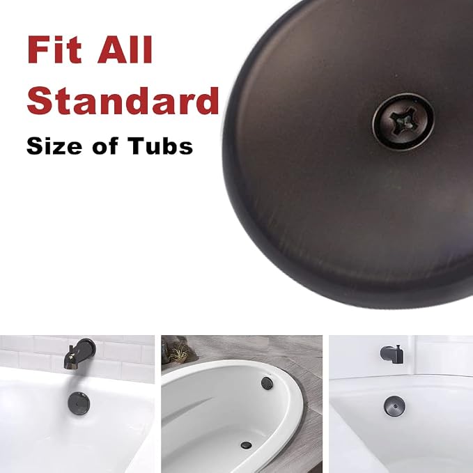 Single Hole Bathtub Drain Overflow Plate/Tub Overflow Drain Ccover - Image 4