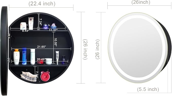 26inch Round Medicine Cabinet - Image 2
