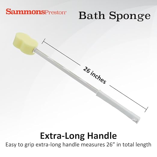 Sammons Preston Bath Sponge, Lightweight Long Handled Washer and Scrubber - Image 4