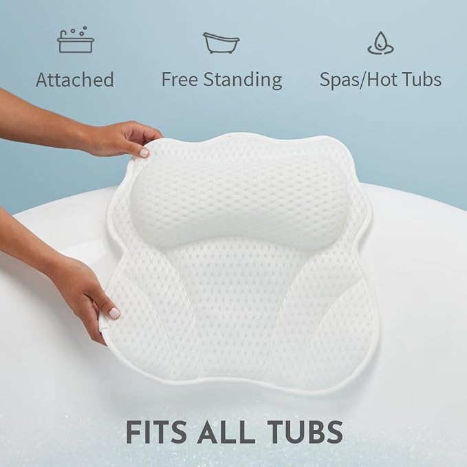 WONDERfoam Thick Padded Ergonomic Bath Pillow - Image 7