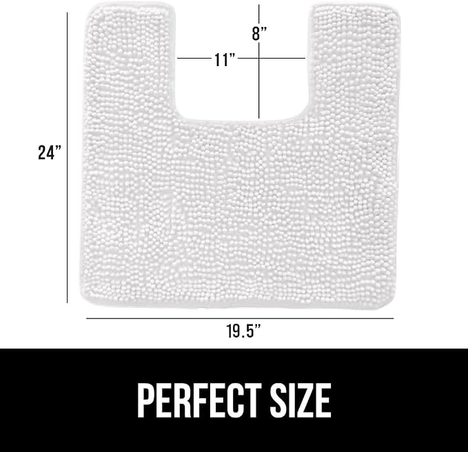 GORILLA GRIP Plush Absorbent Shaggy Chenille Bath Rug Mat - Image 2