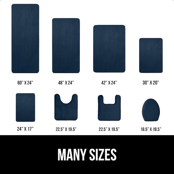 GORILLA GRIP Memory Foam Bath Rugs, Soft Absorbent Velvet Bathroom Mats - Image 2