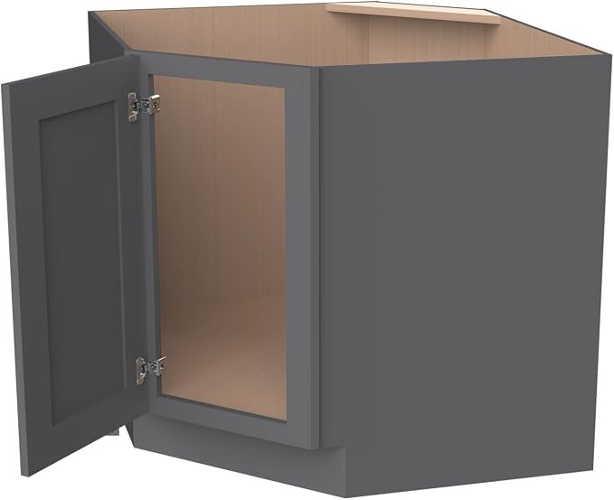 Diagonal Corner Kitchen Cabinet – Solid Wood – Freestanding Storage Organizer - Image 4