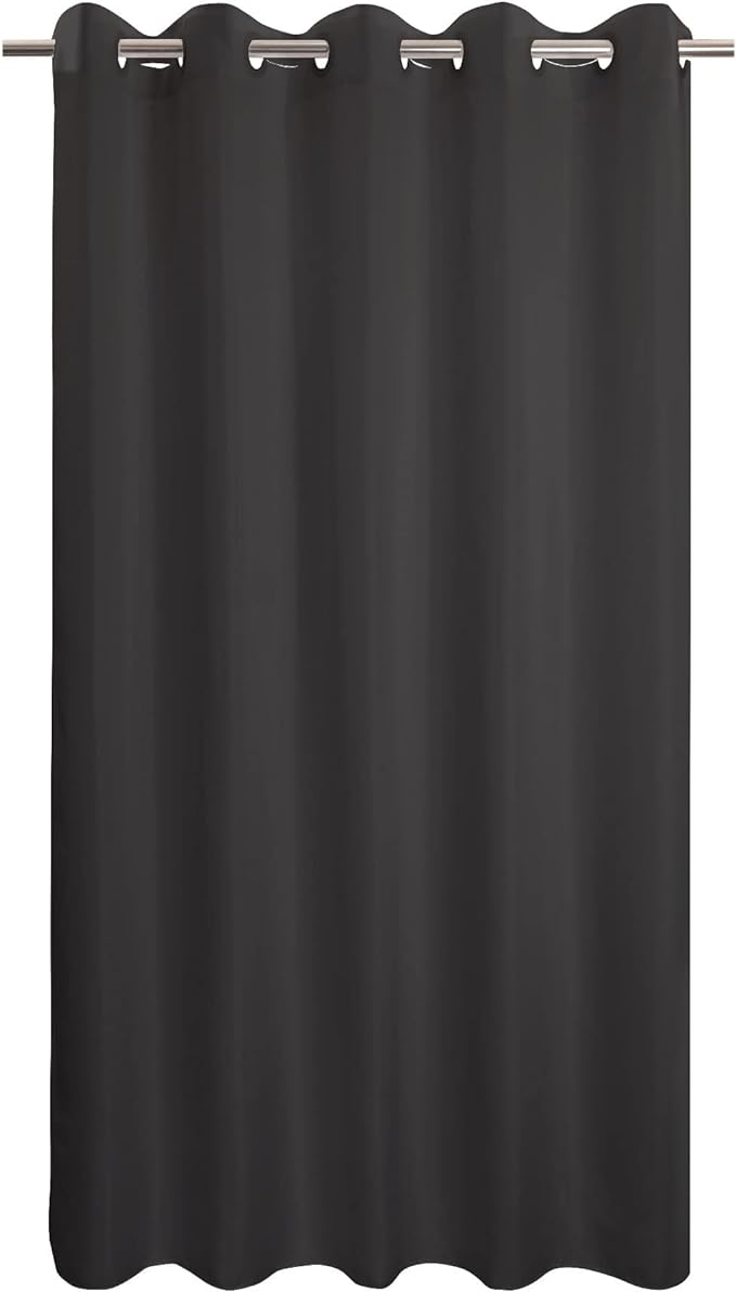 River Dream Extra Long No Hook Black Shower Curtain or Liner Soft Microfiber by RiverDream