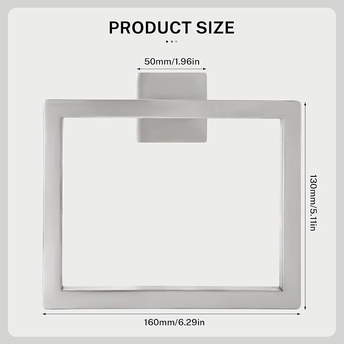 Brushed Nickel Towel Ring Towel Holder - Image 6