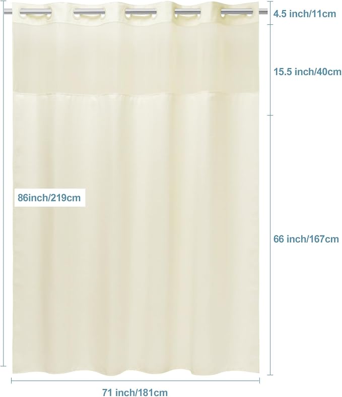 Ivory Long Hotel Shower Curtain - Image 6