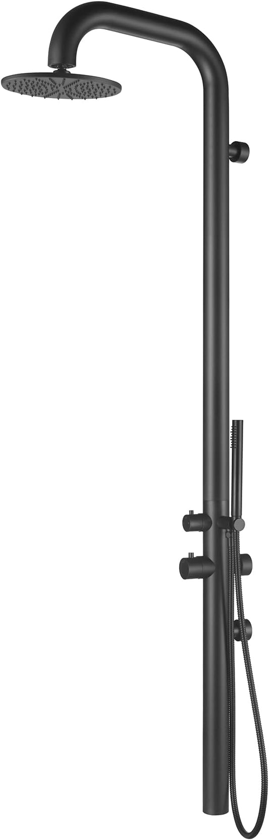 HEATGENE Outdoor Shower with Body Jets and Handheld, Wall-Mounted Shower Head by HEATGENE