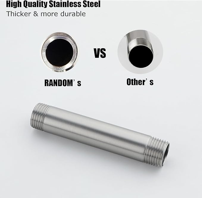 RANDOM Shower Arm with Flange, 4 Inches Ceiling Mount Shower Head Extension Arm - Image 3
