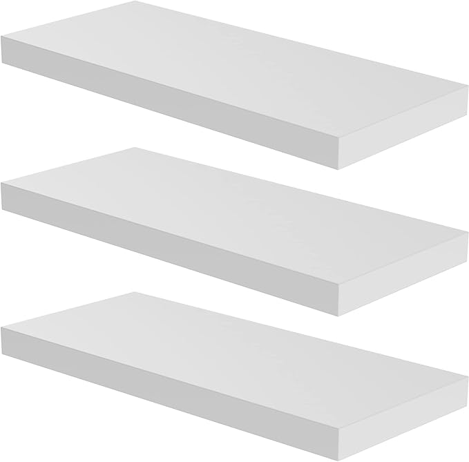 Floating Shelf, 24 in W x 12.75 in D x 2 in H Wooden Floating Wall Shelf by Home