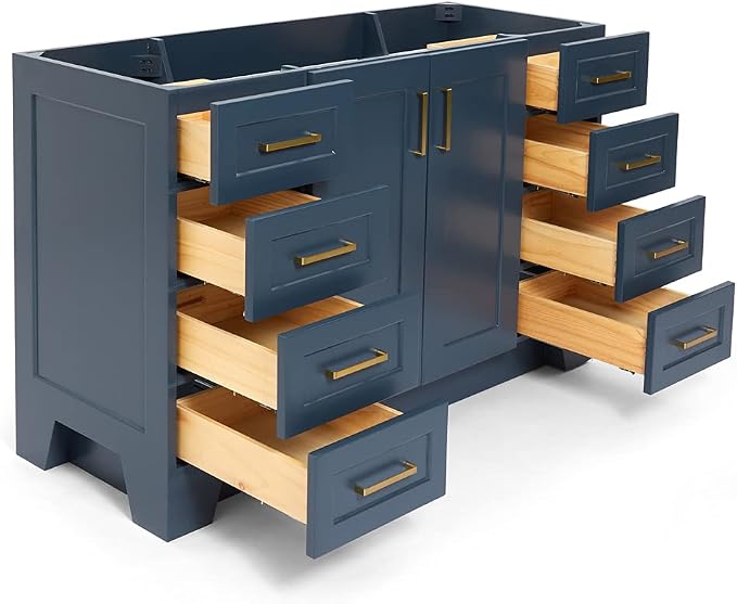 ARIEL 54" Midnight Blue Bathroom Vanity Base Cabinet, Single Sink Configuration - Image 5