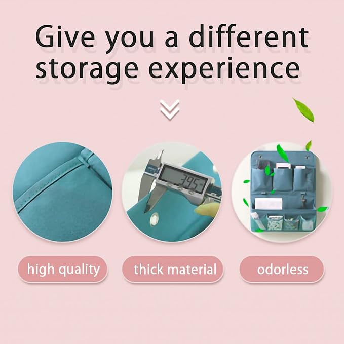 HSLFUAI Hanging Organizer with Pockets – Wall & Door Storage Bag with 3 Sticky - Image 8
