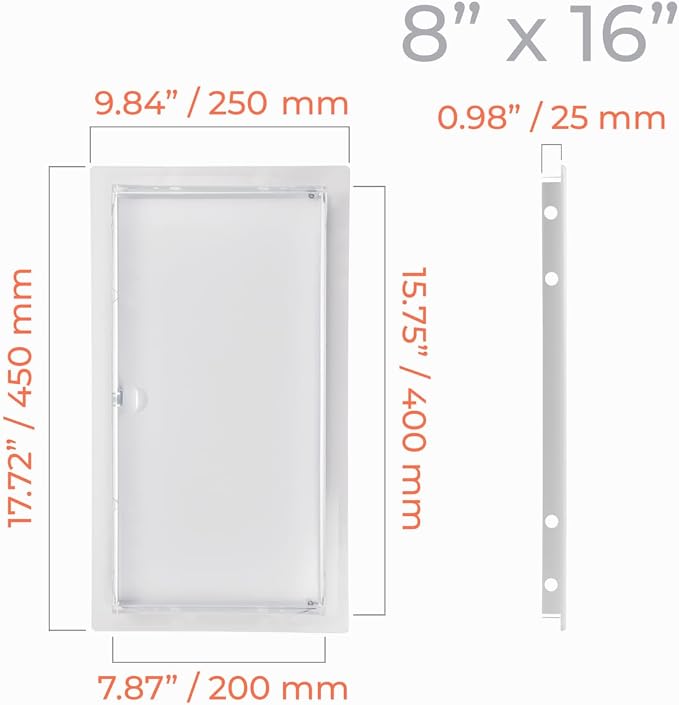 8x16 Inch White Access Panel – Metal Rectangular Wall & Ceiling Access Door - Image 2