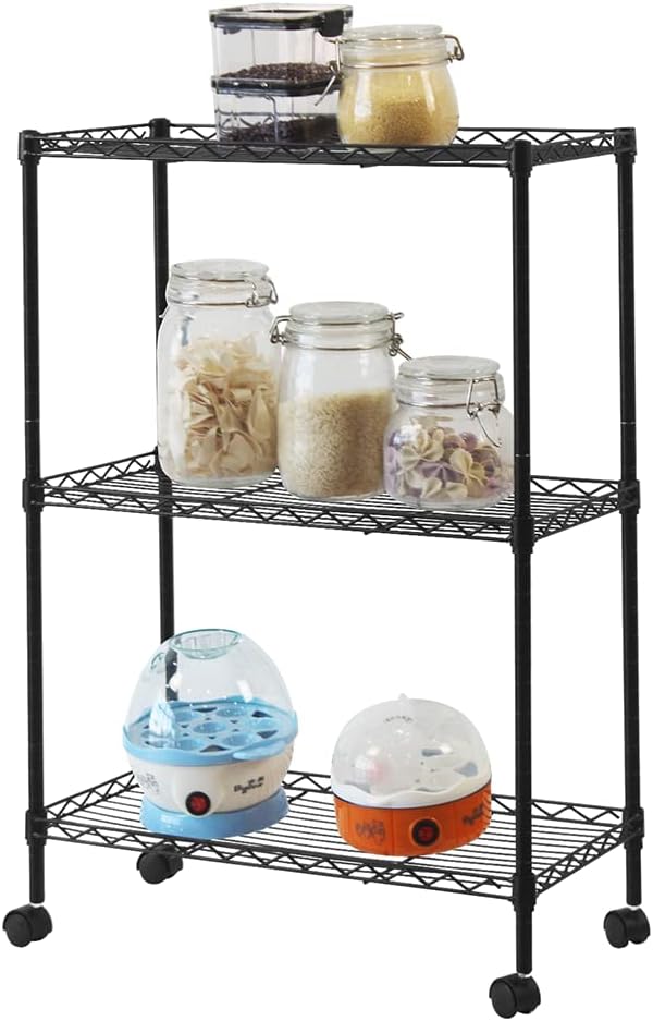 3 Tier Storage Racks Shelving, Heavy Steel Pantry Shelves, Adjustable Wire by Unknown