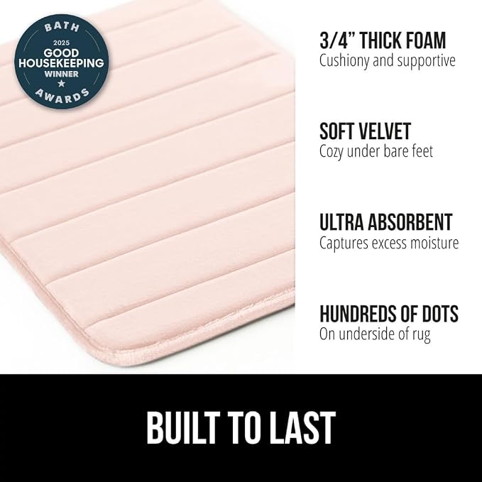 GORILLA GRIP Memory Foam Bath Mat, Soft Absorbent US Designed Bathroom Rug - Image 3