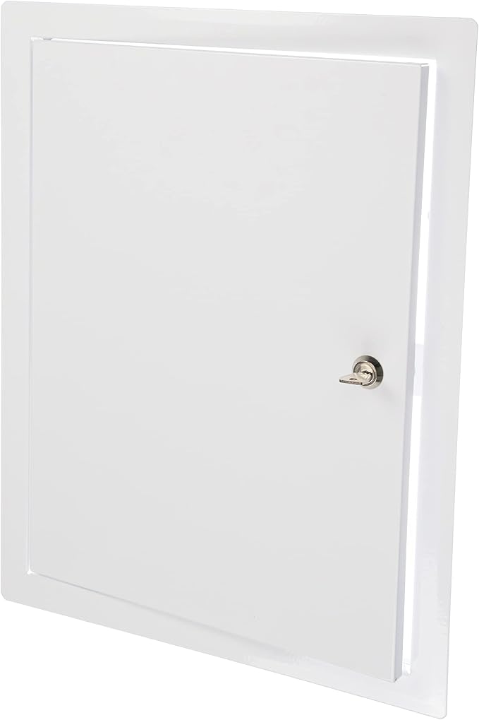 12" x 16" Lockable White Metal Access Panel. Service Shaft Door Panel by Unknown