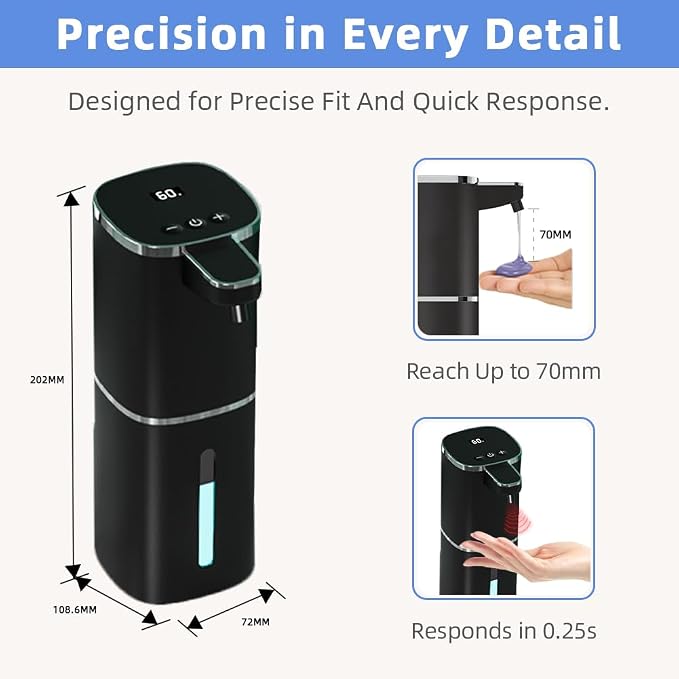 Automatic Liquid Soap Dispenser, 9 Adjustable Levels, 380ml/12.8oz, Auto - Image 8