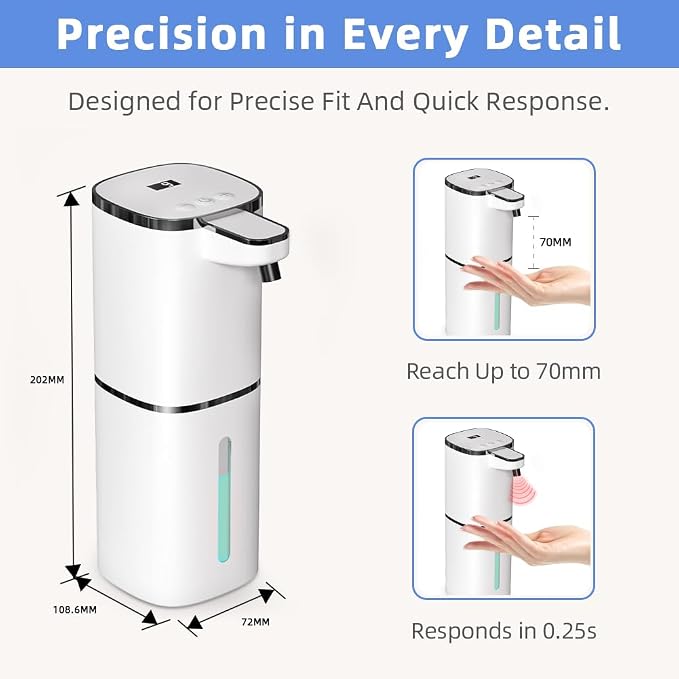 Automatic Liquid Soap Dispenser, 9 Adjustable Levels, 380ml/12.8oz, Auto - Image 7