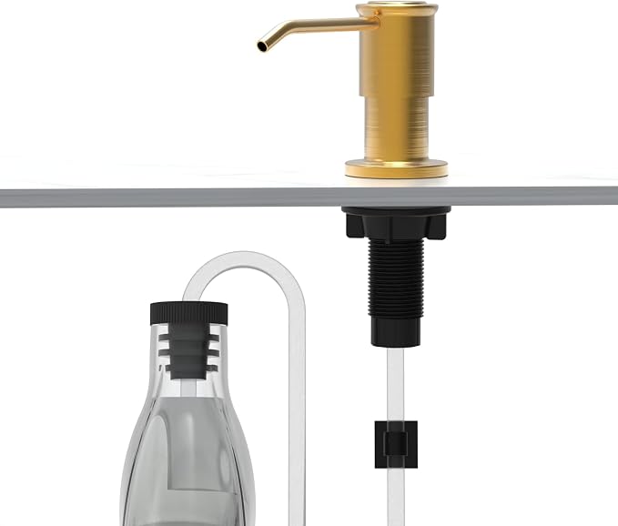 Soap Dispenser for Kitchen Sink, Brushed Gold Built in Soap Dispensers by TNDIRUL