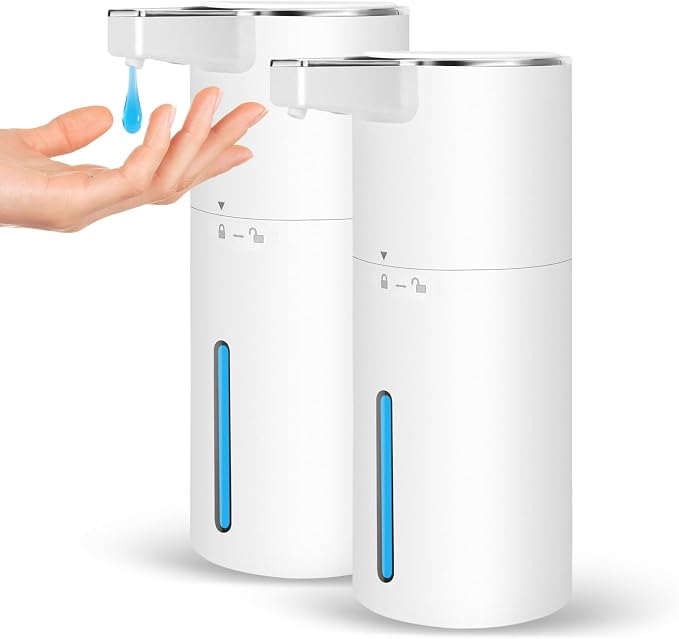 2 Pack Automatic Soap Dispenser: 13.52oz/400ml Wall Touchless Liquid by GURITHEAUTOMATICSOAPDISPENS